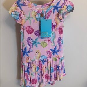 Posh Peanut Pink Dress with Sea Life Print